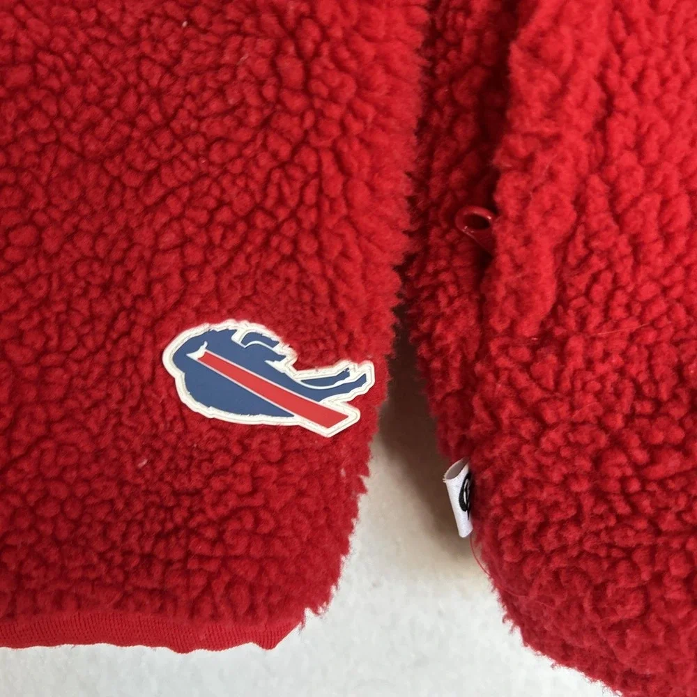 NFL Chalk Line Buffalo Bills Fleece Sherpa Jacket Streetwear Baggy 30